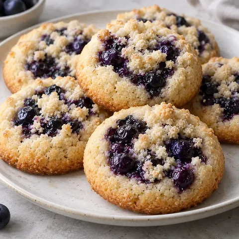 Blueberry Almond Crumble Cookies