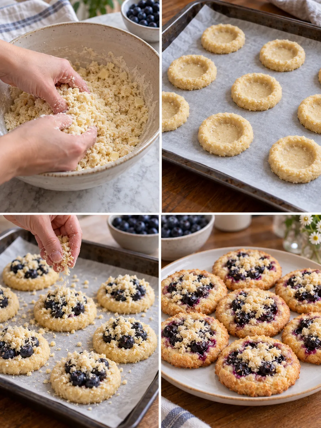 Blueberry Almond Crumble Cookies