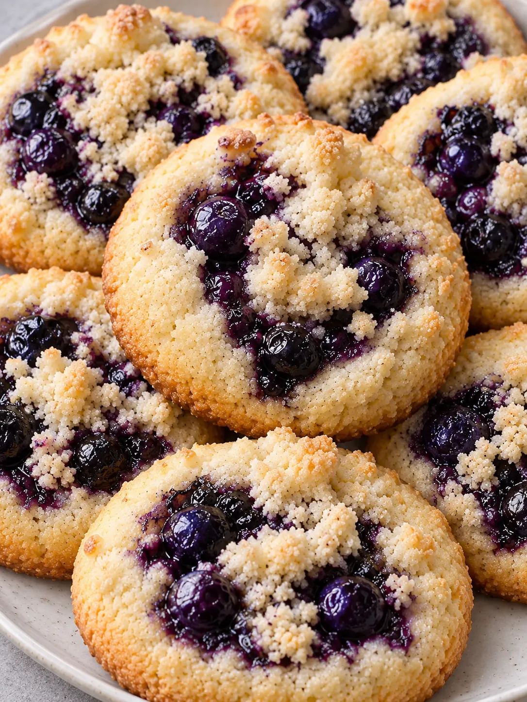 Blueberry Almond Crumble Cookies