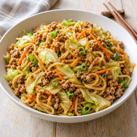Ginger Pork and Cabbage Noodles