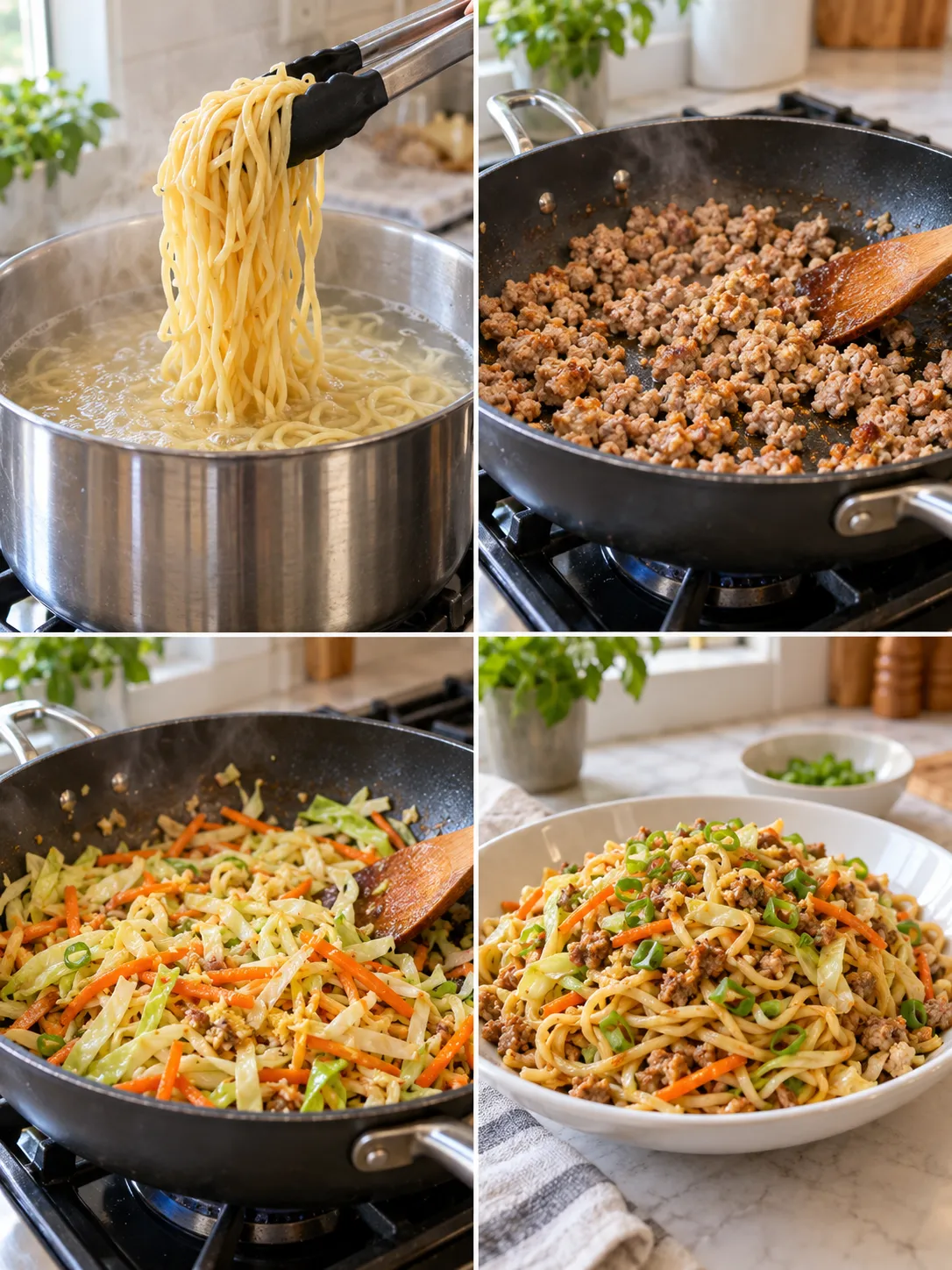 Ginger Pork and Cabbage Noodles