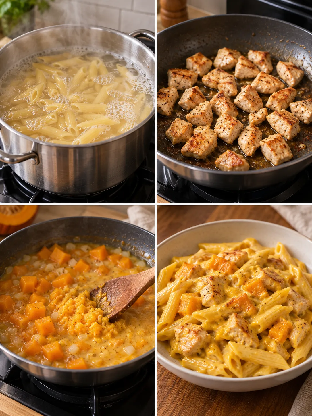 Creamy Chicken and Pumpkin Pasta