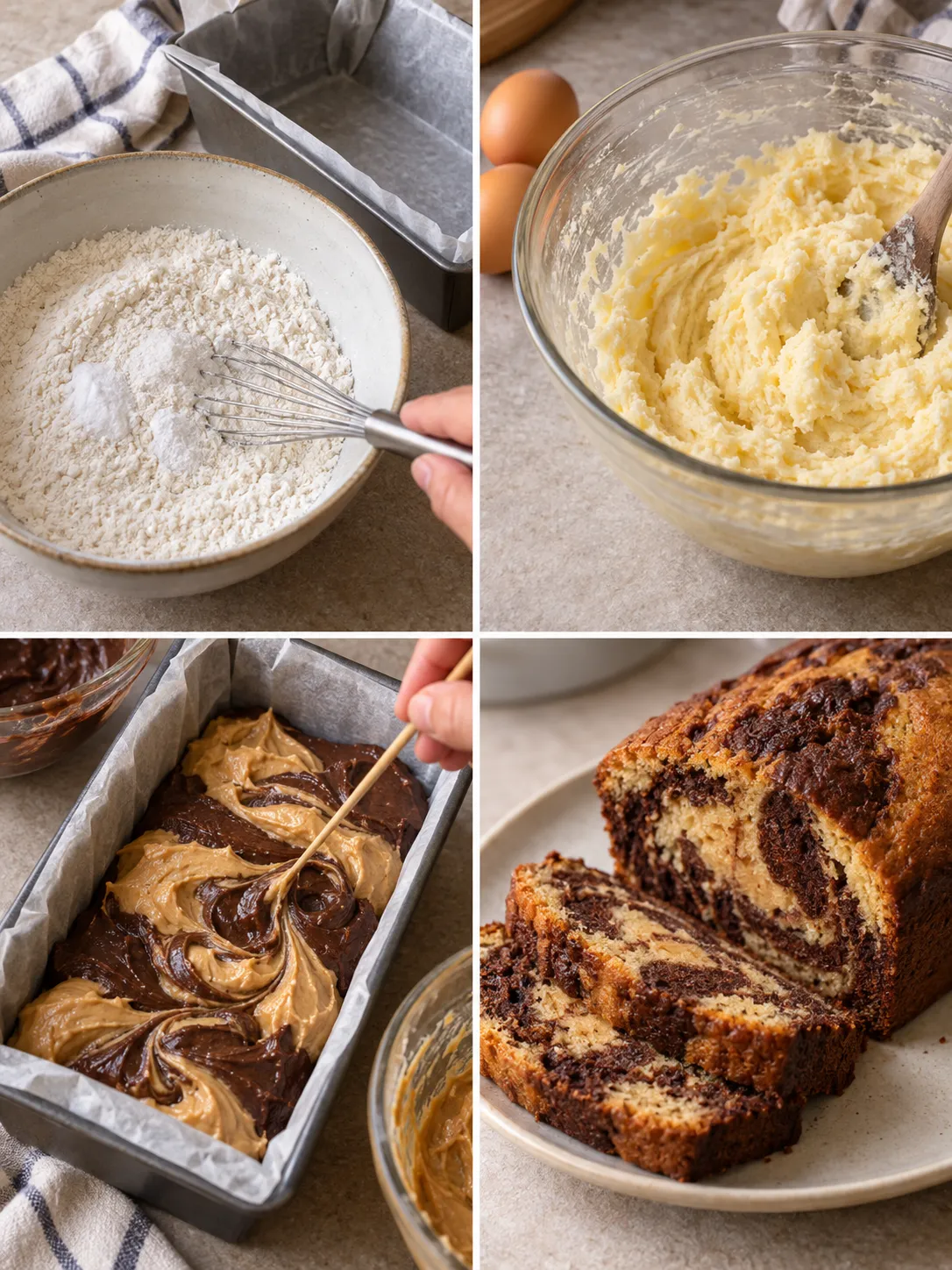 Chocolate Peanut Butter Marble Loaf