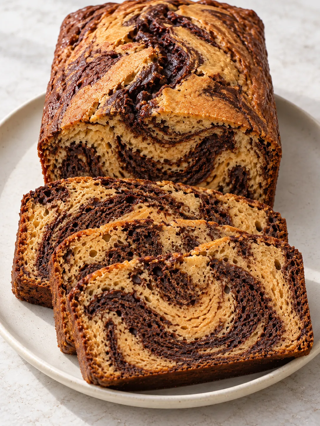Chocolate Peanut Butter Marble Loaf