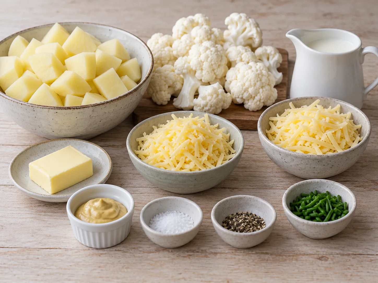 Cheddar Cauliflower and Potato Mash Bake