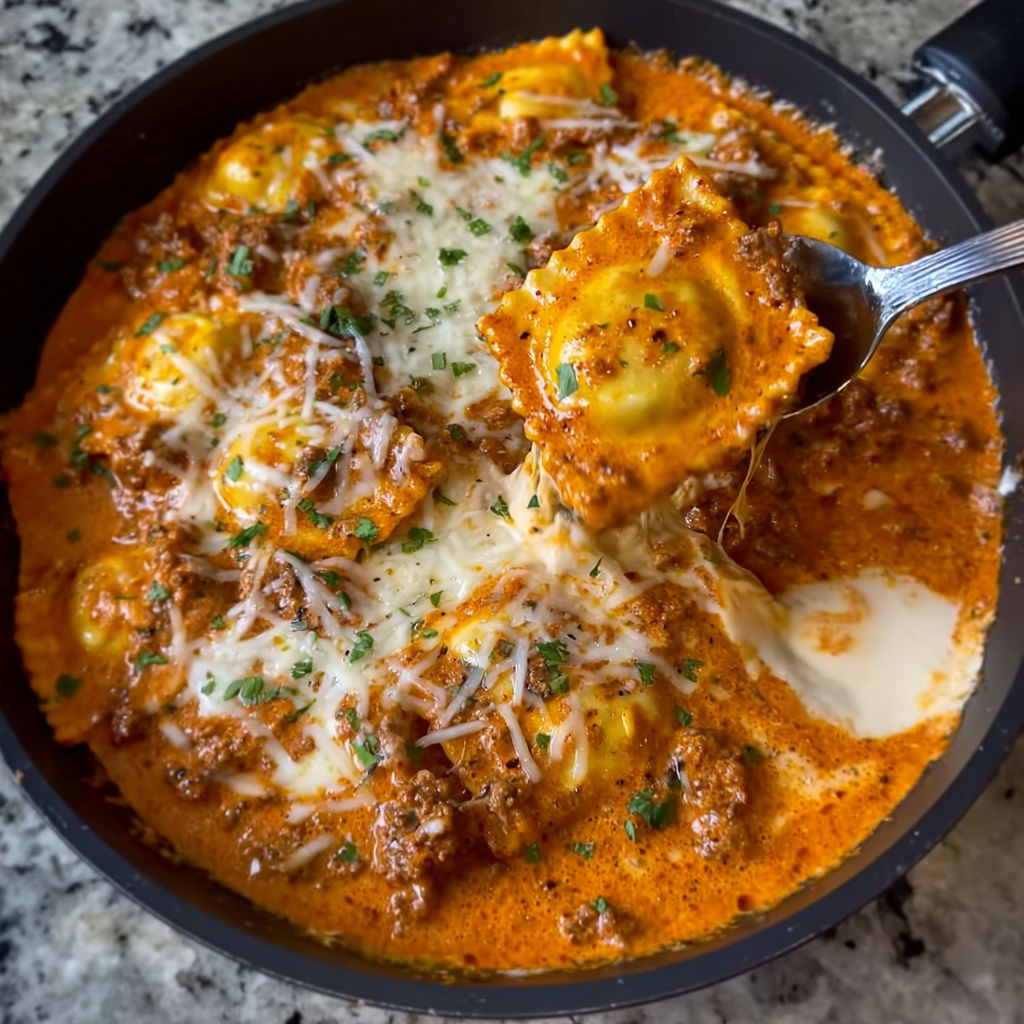 Million Dollar Ravioli with Cheesy Layers and Savory Sauce