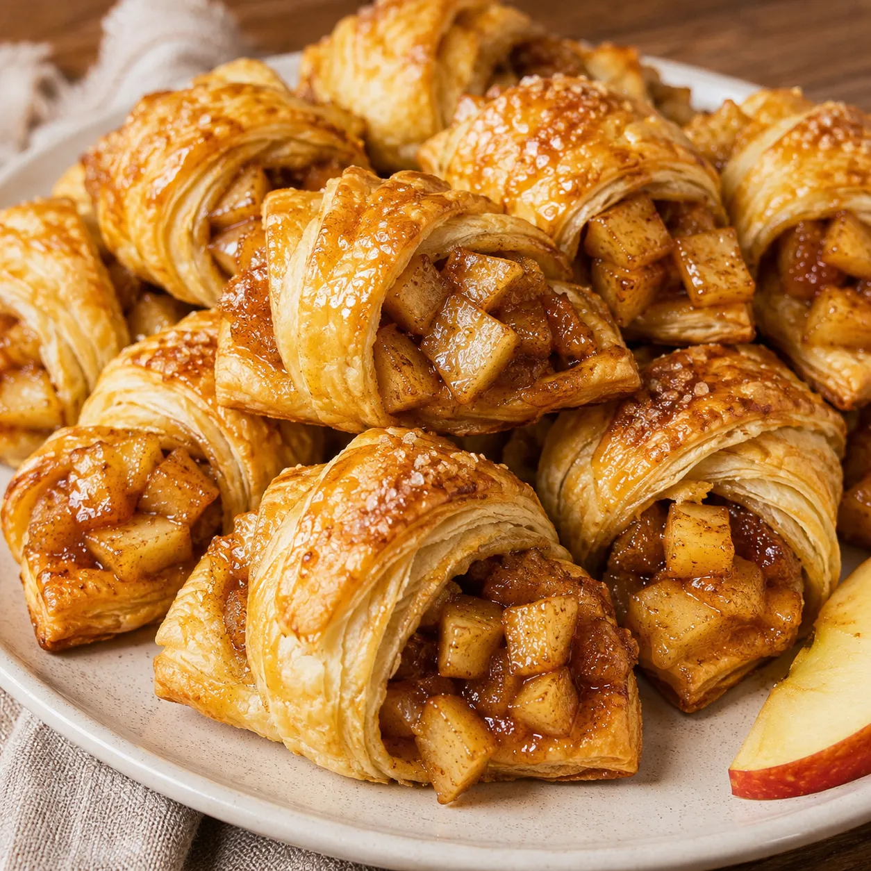 Mini Apple Pie Bites with flaky golden pastry and cinnamon apple filling