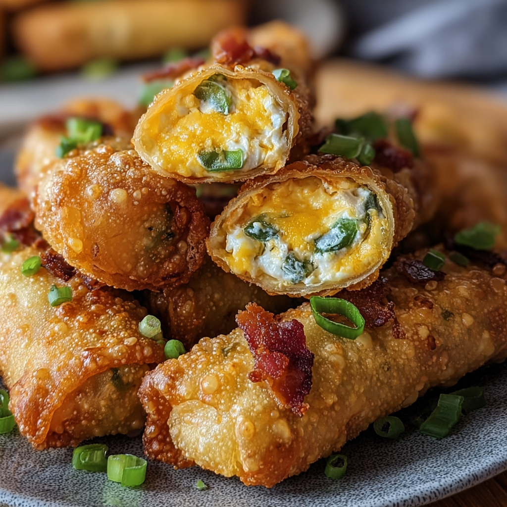 Mini Jalapeño Popper Egg Rolls with Creamy Cheddar and Bacon