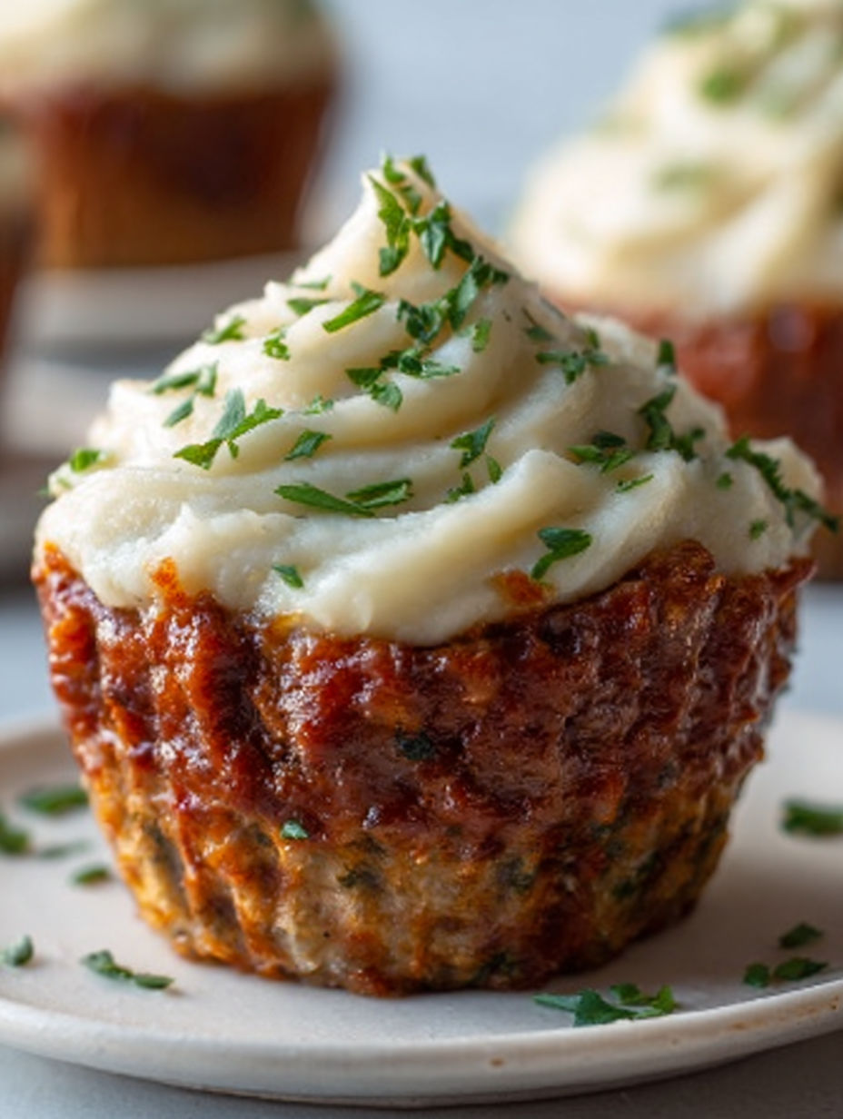 Mini Meatloaf Muffins with Mashed Potato Frosting
