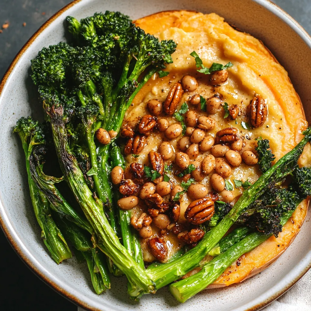 Miso Tahini Sweet Potato Bowl with Spiced Beans