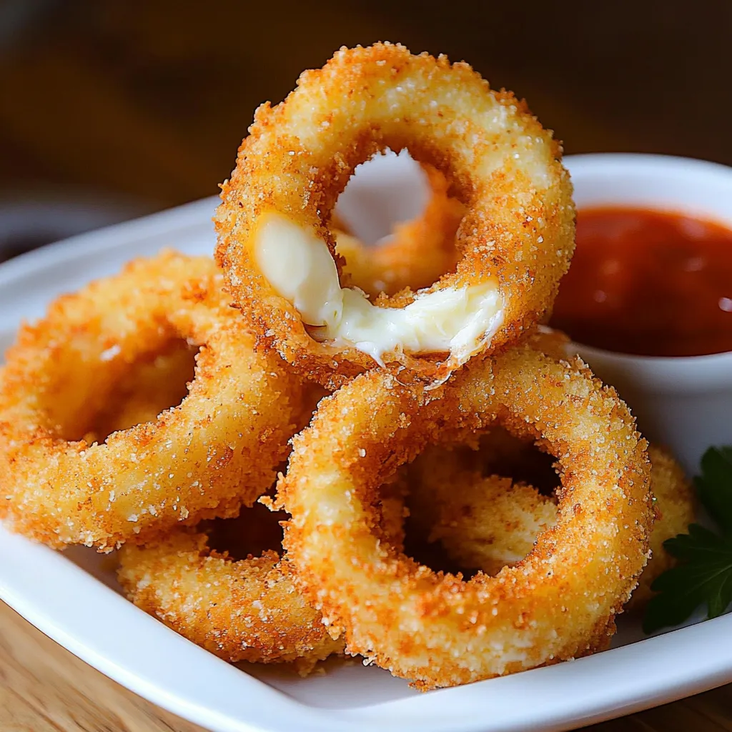 Crispy Mozzarella-Filled Onion Rings Delight