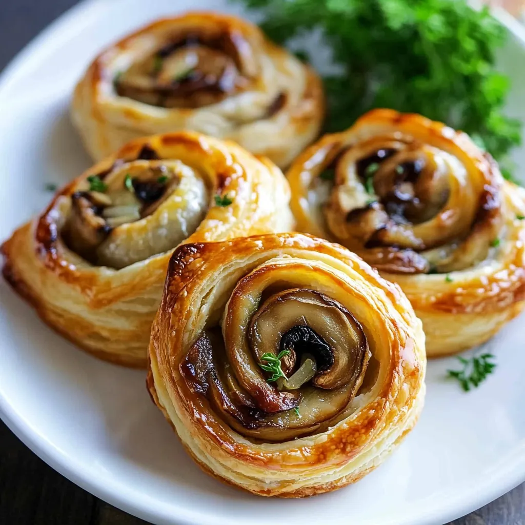 Mushroom Puff Pastry Pinwheels