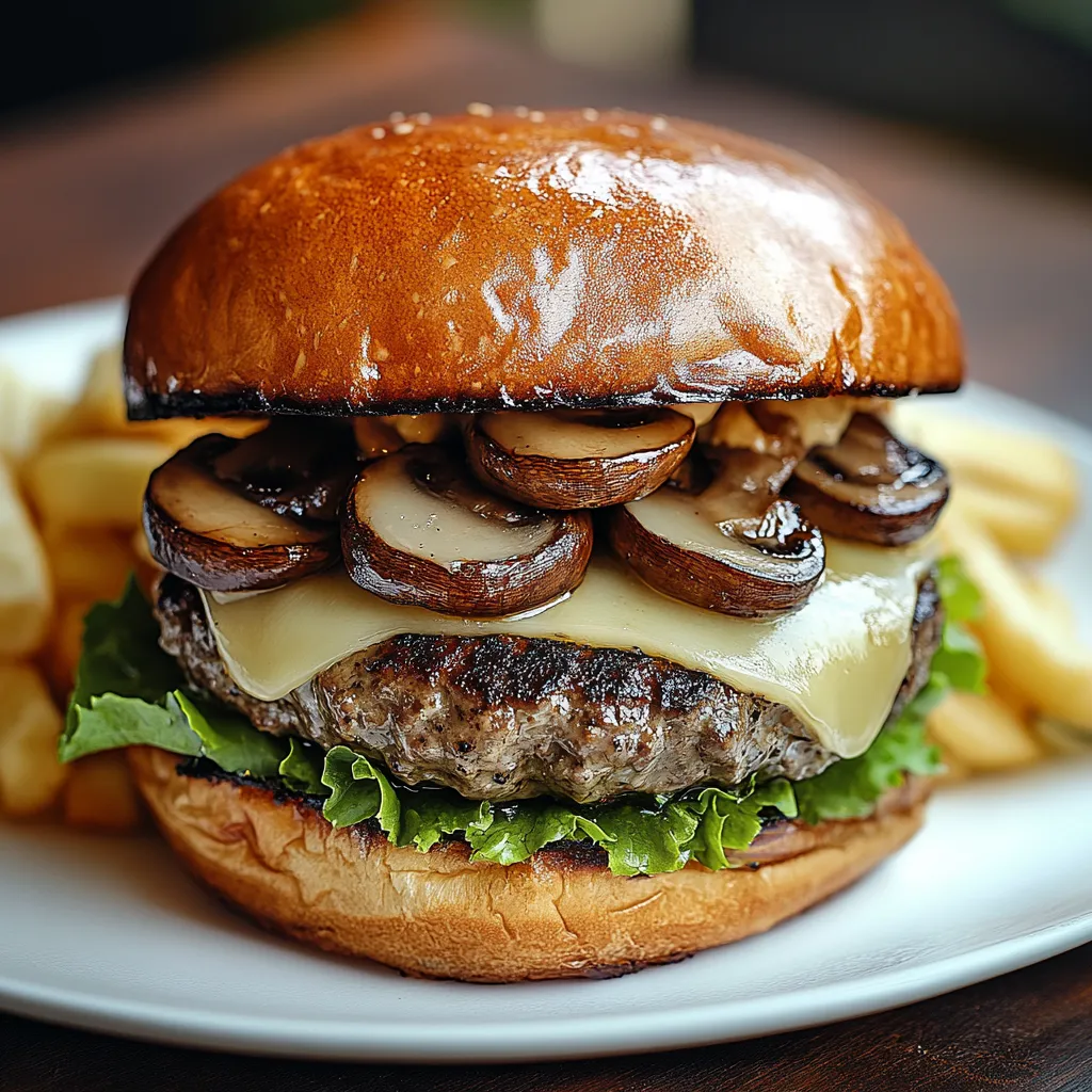 Savory Mushroom Swiss Burger