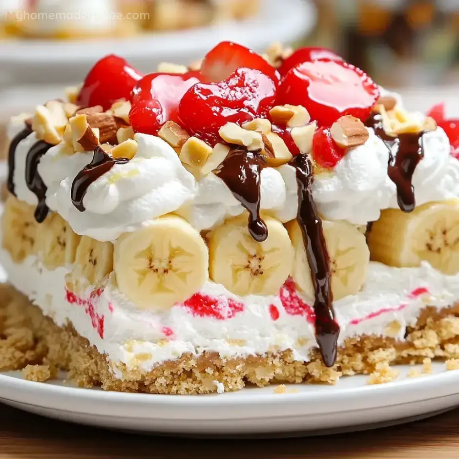 Easy No-Bake Banana Split Cake