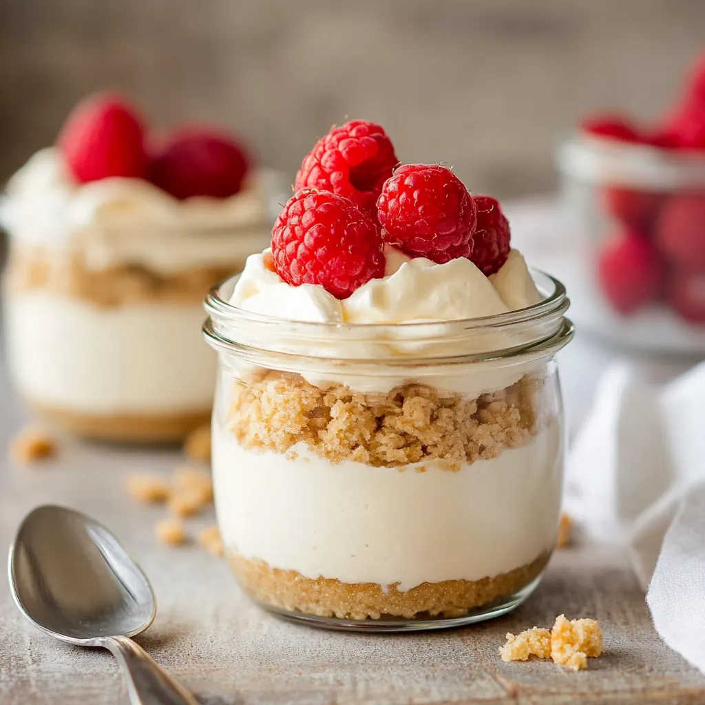 Healthy No-Bake Cheesecake Jars with Cottage Cheese