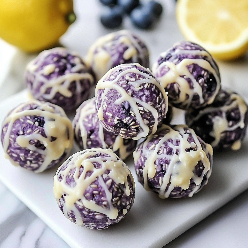 No-Bake Lemon Blueberry Protein Bites