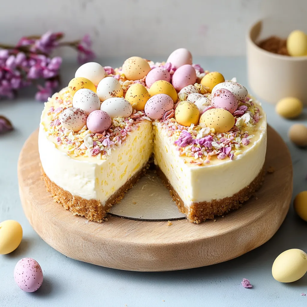 Delicious No-Bake Mini Egg Cheesecake with Creamy Layers