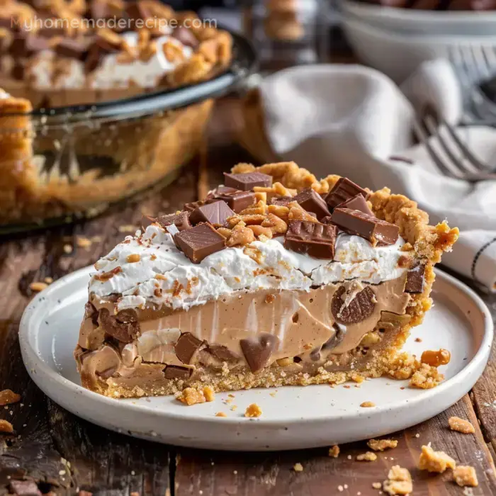 Easy No Bake Snickers Pie
