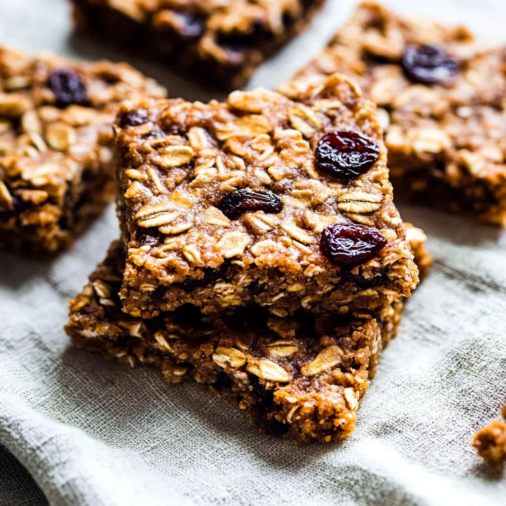 Easy Homemade Oatmeal Raisin Cookie Granola Bars