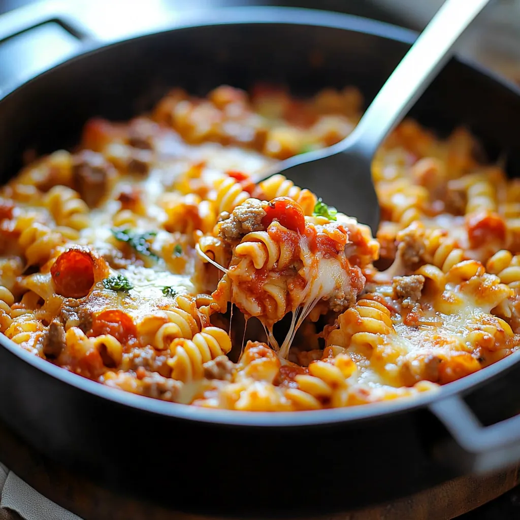 Delicious One Pot Pizza Pasta Bake Ready in 30 Minutes