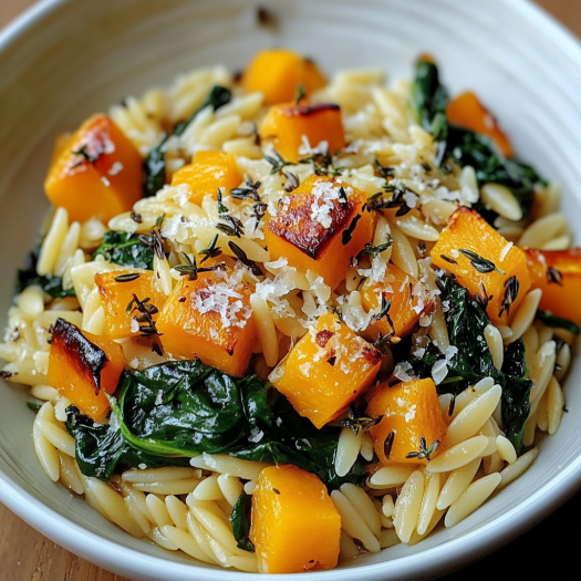 Orzo with Butternut Squash and Spinach for Comforting Meals