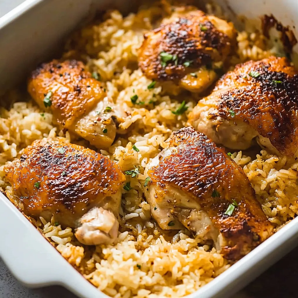 One-Pan Oven Baked Chicken and Rice
