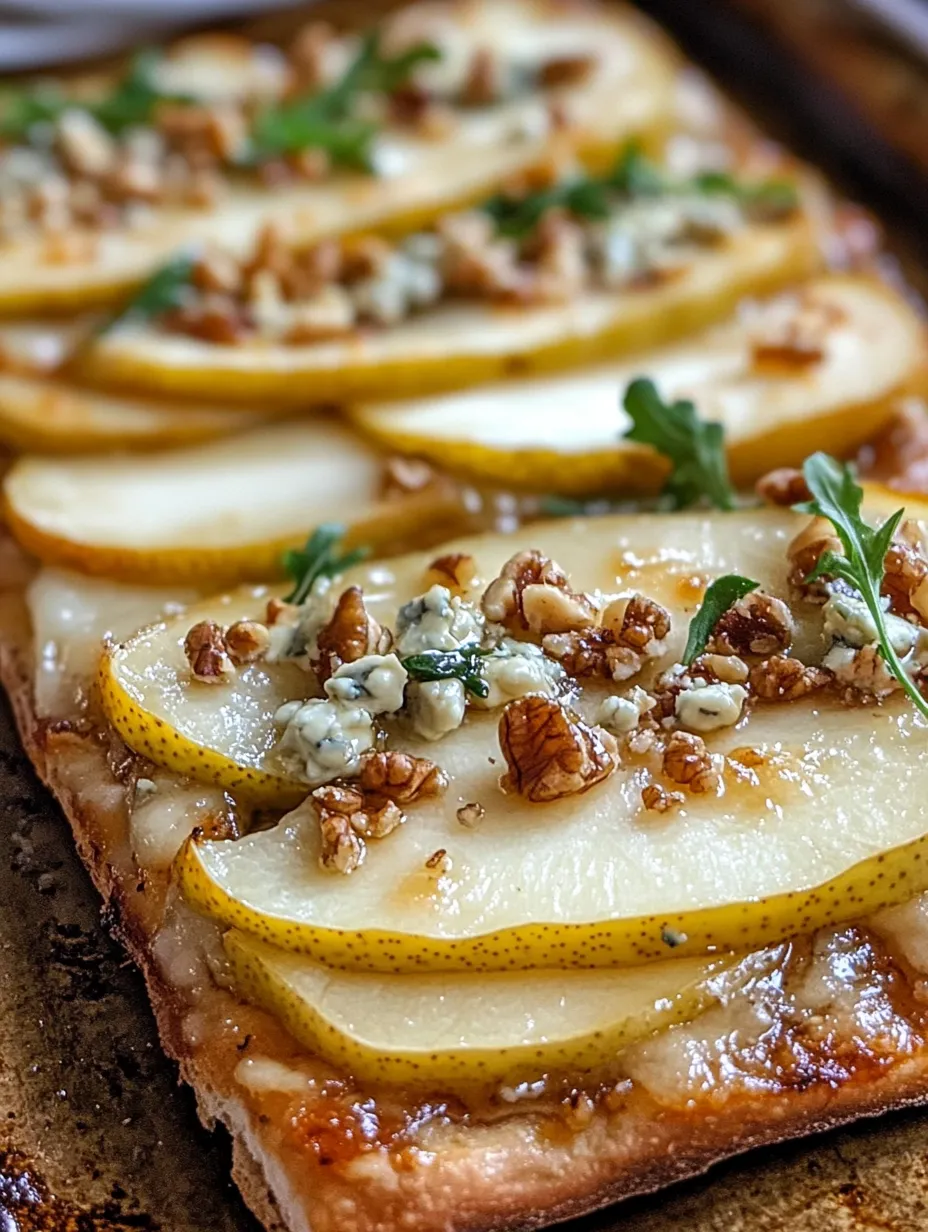 Pear and Gorgonzola Flatbread with Walnut Crumble