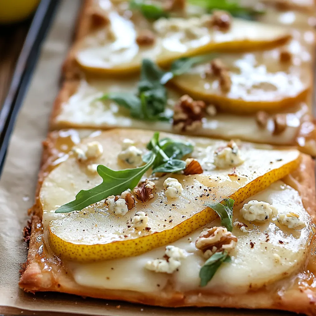Pear and Gorgonzola Flatbread with Walnut Crumble