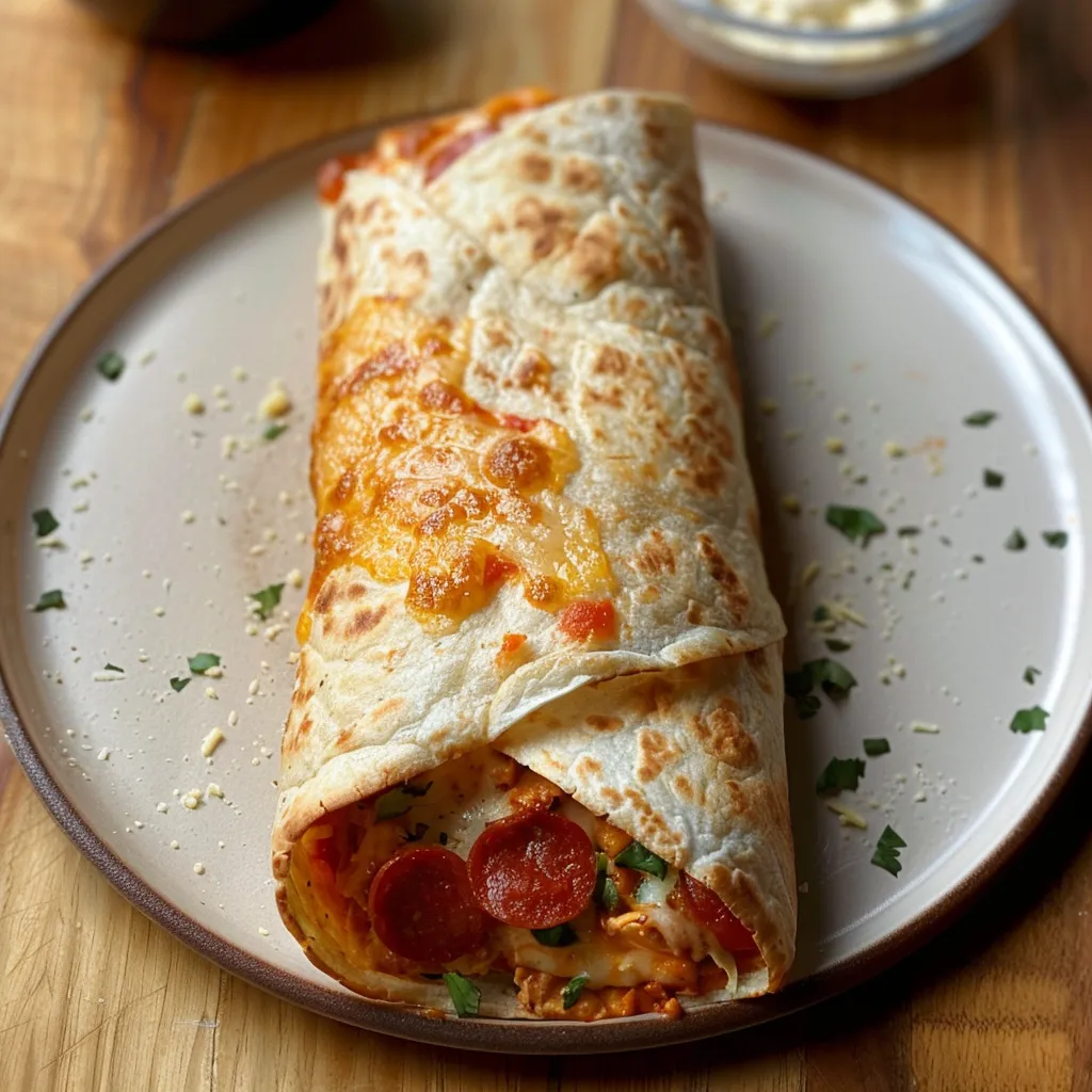 Pepperoni Pizza Caesar Wraps