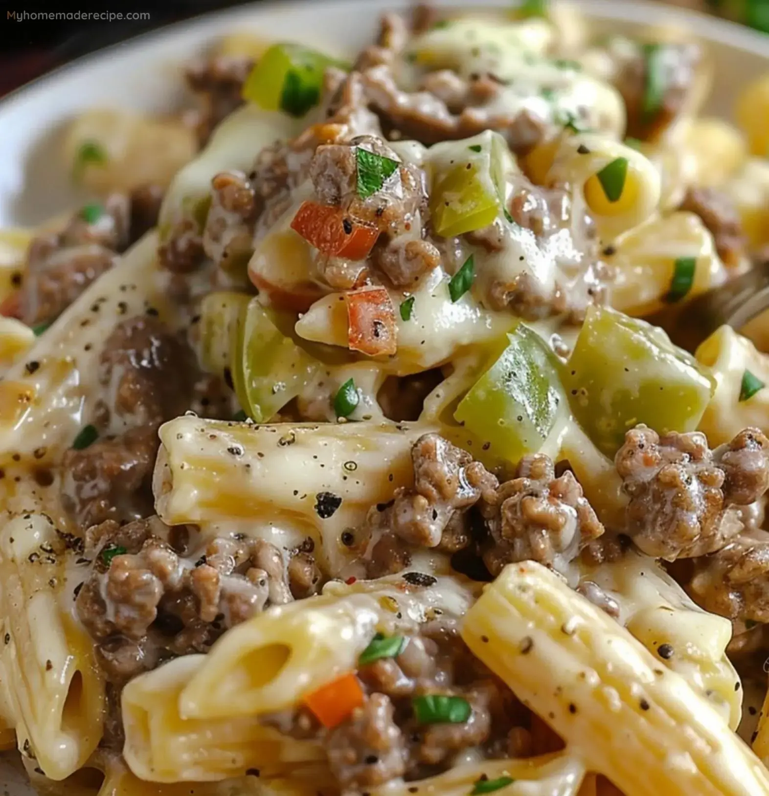 Easy Philly Cheesesteak Pasta