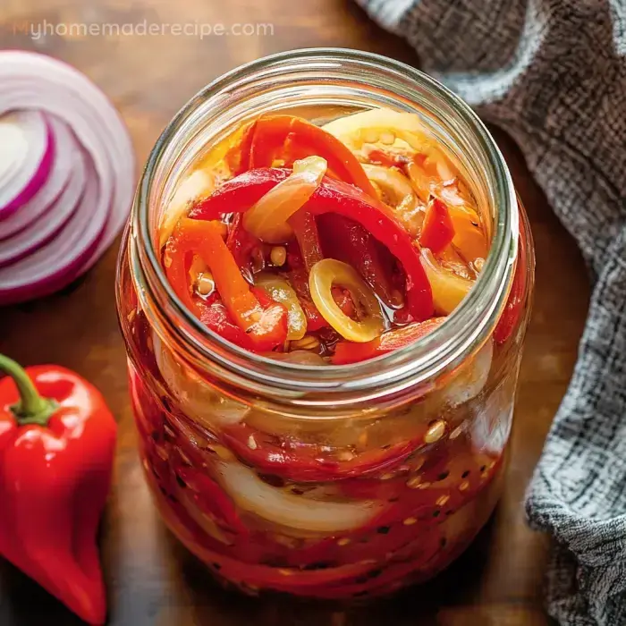 Quick and Easy Zesty Pickled Sweet Peppers and Onions
