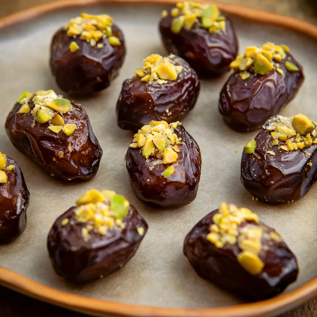 Pistachio Dates Dipped in Chocolate