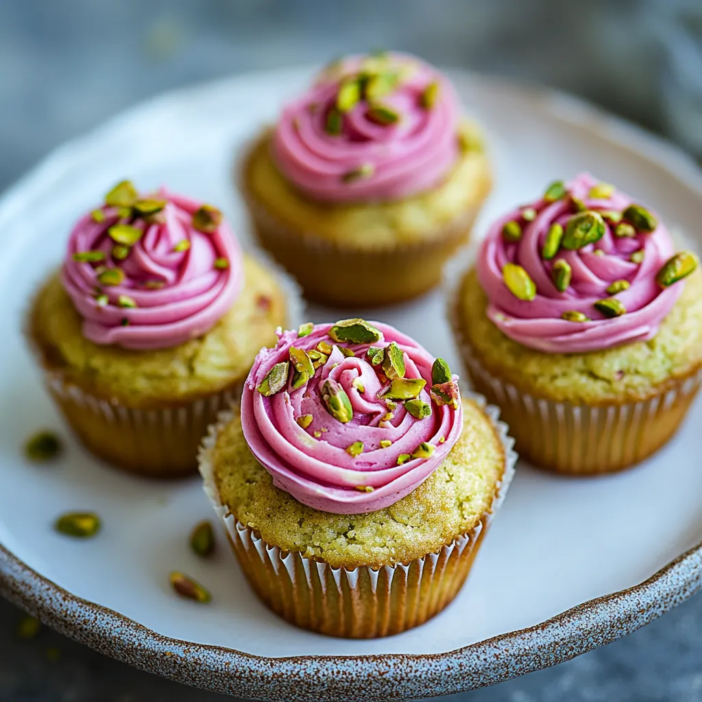 Pistachio Rose Vegan Cupcakes