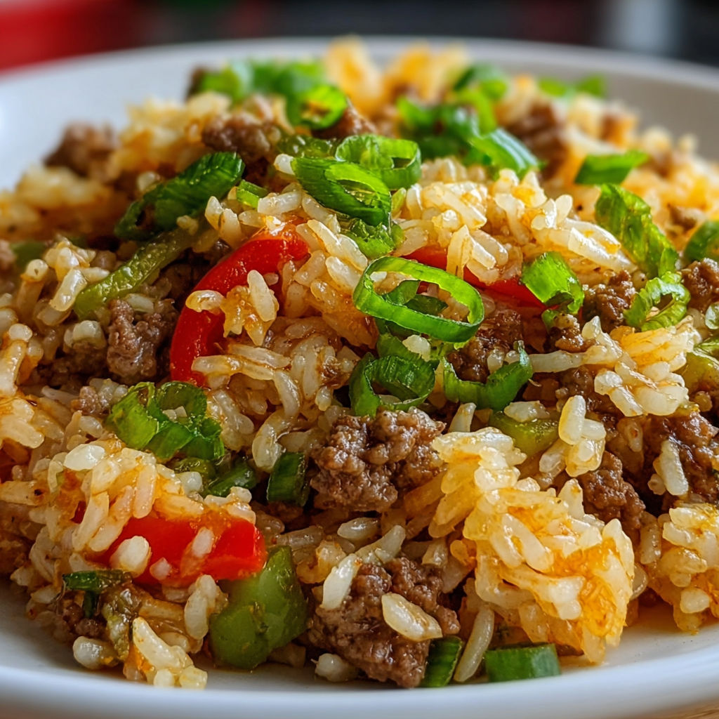 Popeyes-Style Cajun Rice with Ground Beef and Spice