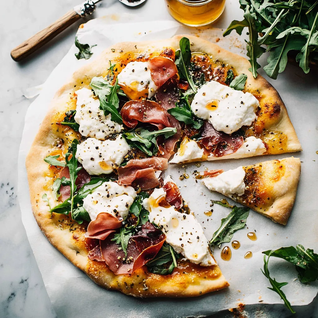 Homemade Prosciutto and Honey Burrata Pizza