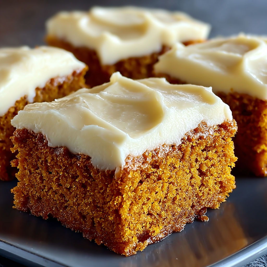 Moist Old-Fashioned Pumpkin Bars with Cream Cheese Frosting