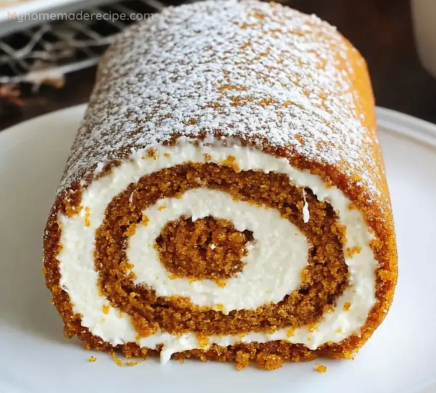 Pumpkin Roll with Cream Cheese Filling (Classic Fall Dessert) - My Home Made Recipe