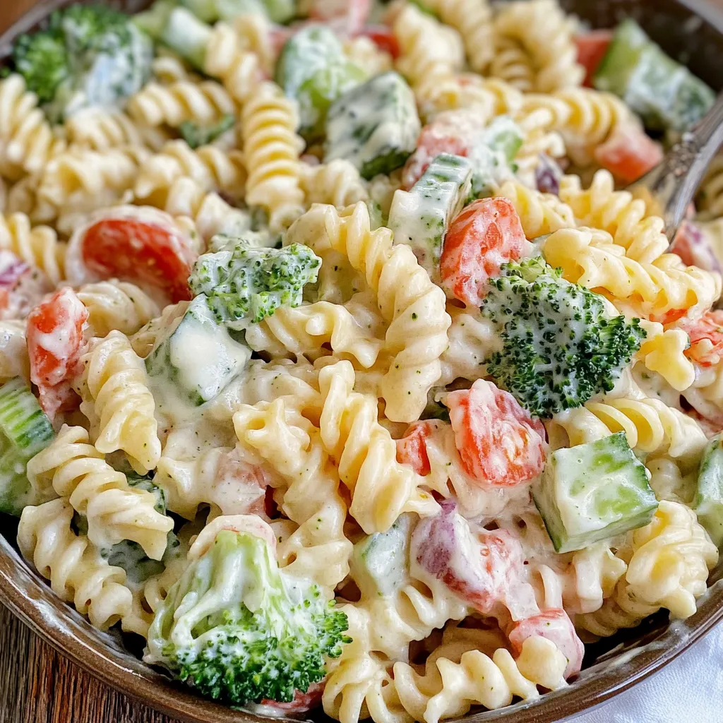Easy Ranch Pasta Salad Recipe with Fresh Vegetables