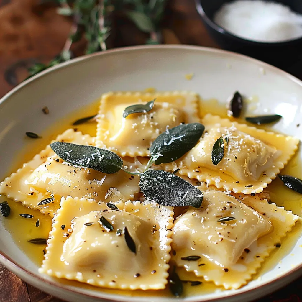 Ravioli Paired with Sage Butter Sauce