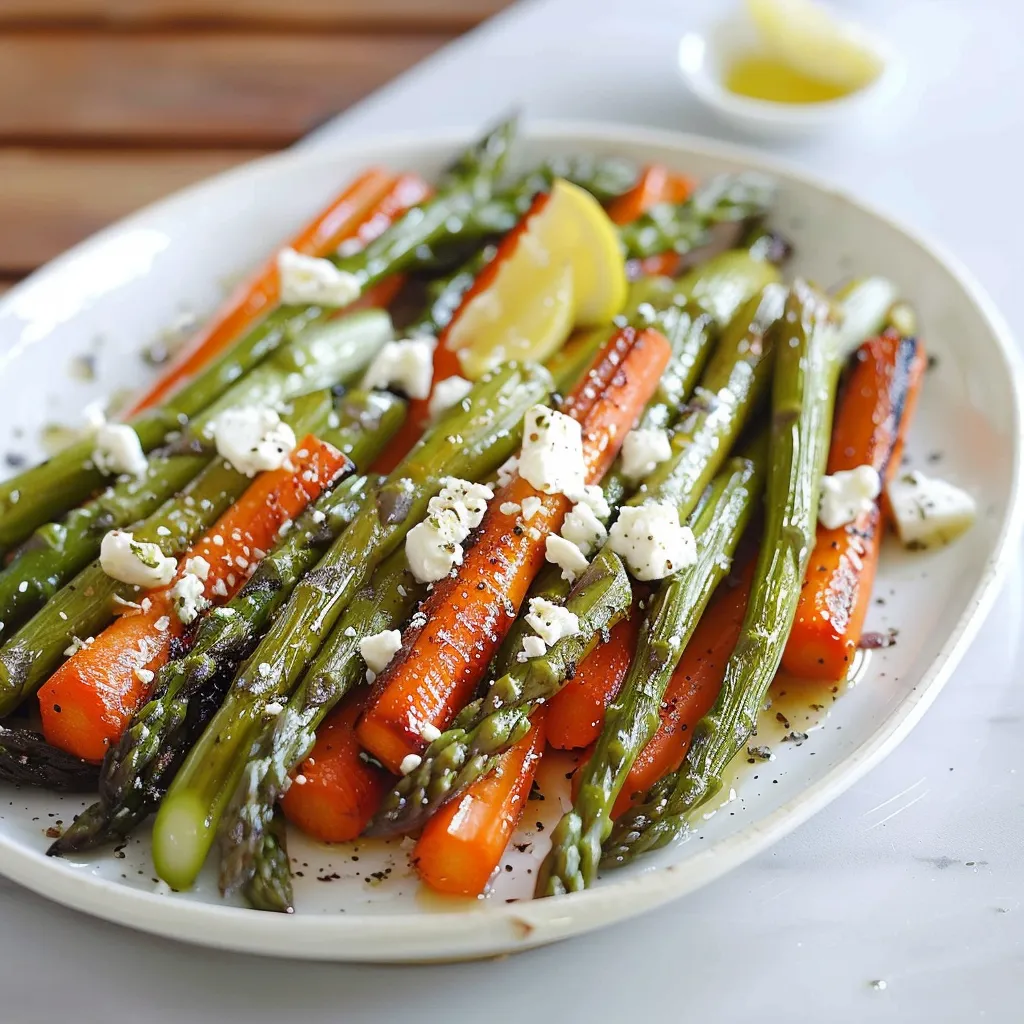 Oven-Roasted Asparagus and Carrots with Goat Cheese