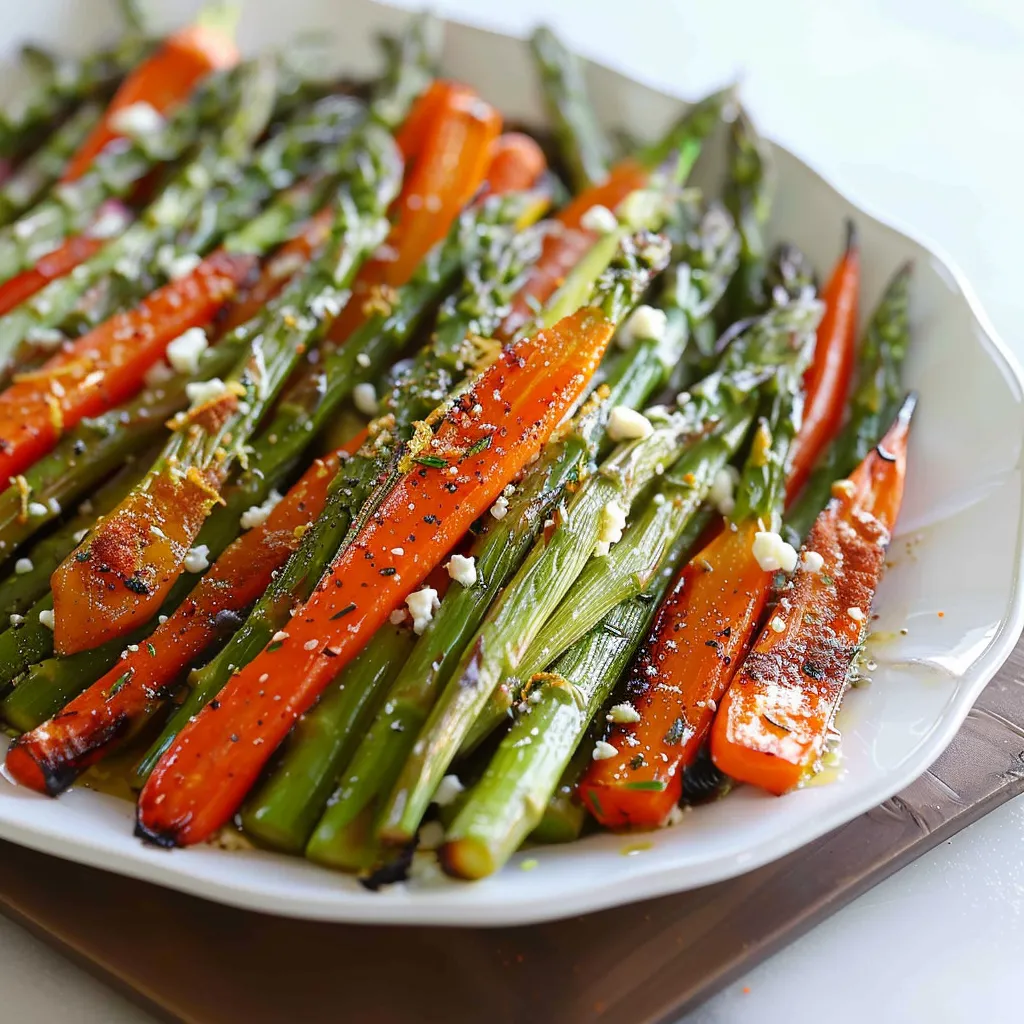 Oven-Roasted Asparagus and Carrots with Goat Cheese