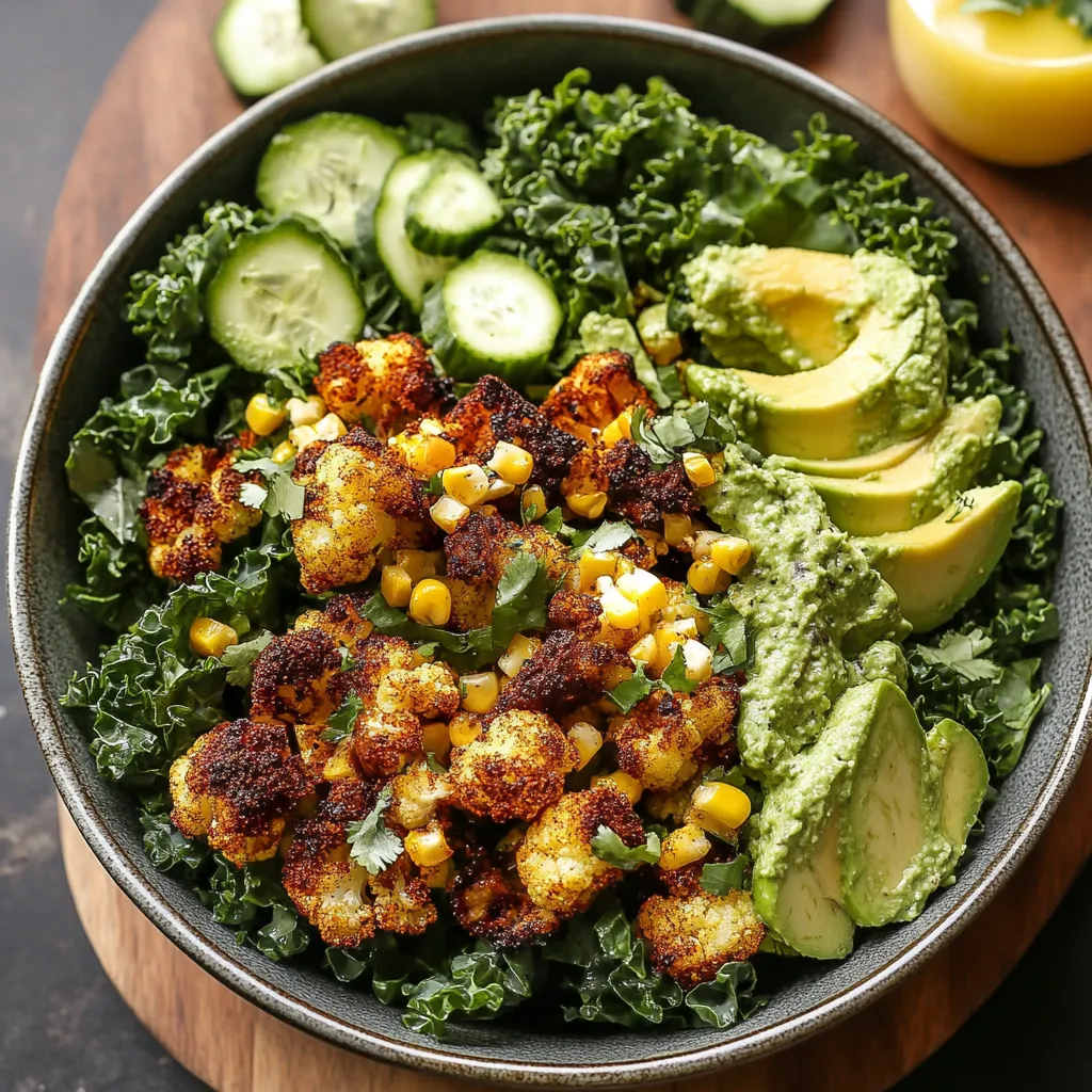 Roasted Cauliflower Green Goddess Salad