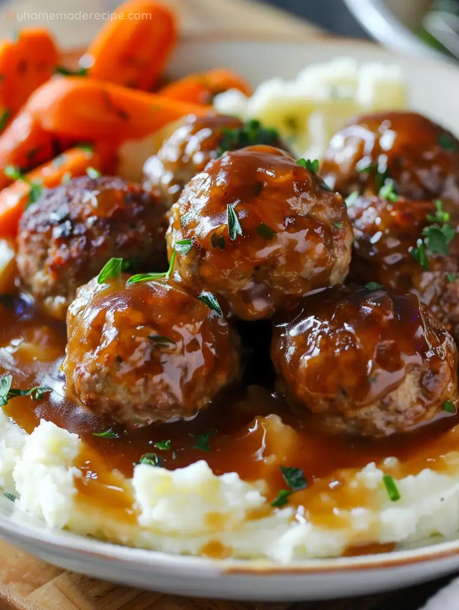 Savor The Richness: Salisbury Meatballs & Mashed Potatoes
