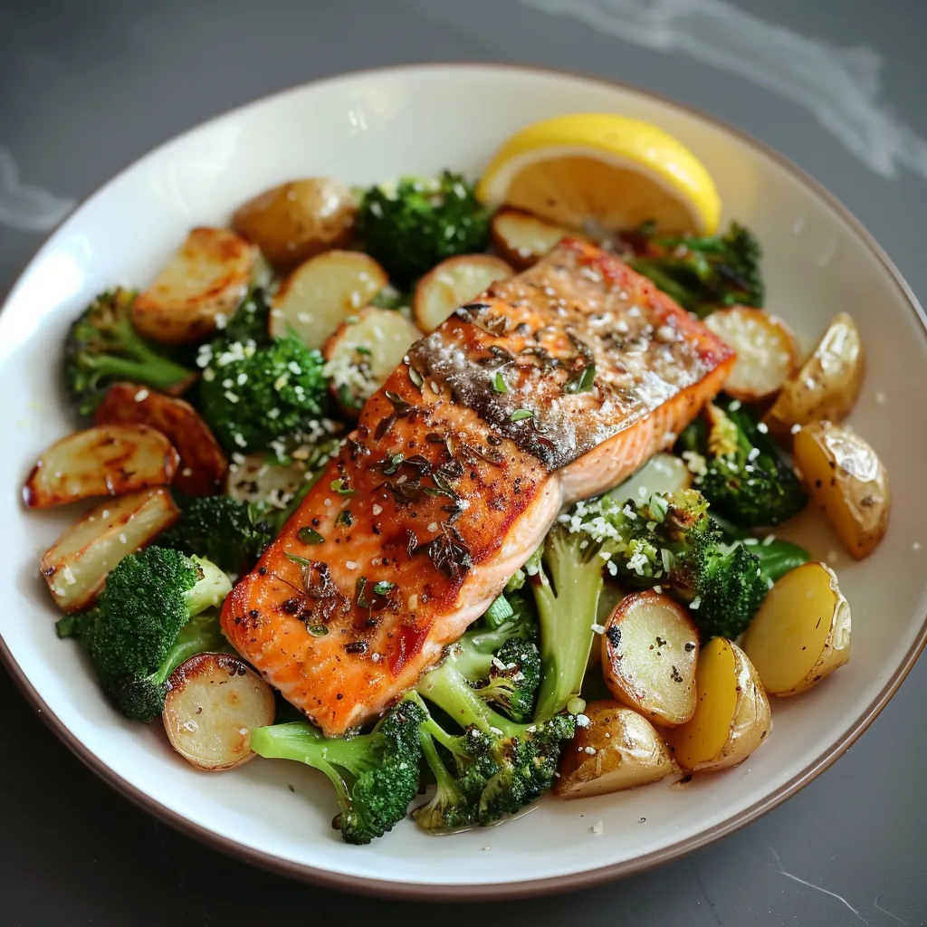 Easy Salmon with Broccoli and Potatoes