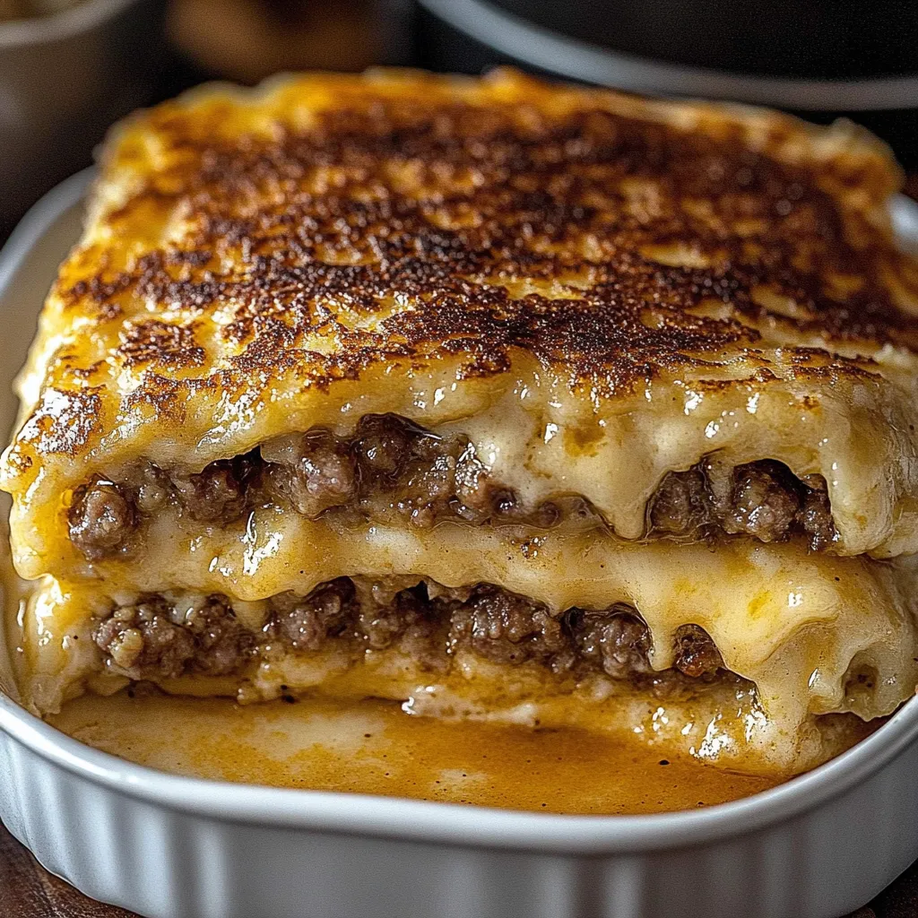 Cheesy Maple Pancake Sausage Bake
