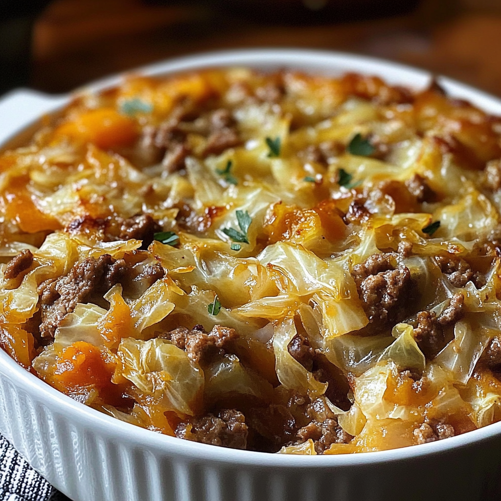 Savory Cabbage and Beef Baked Dish