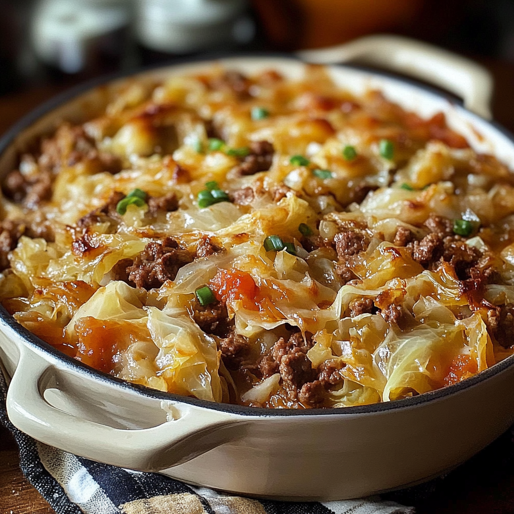 Savory Cabbage and Beef Baked Dish