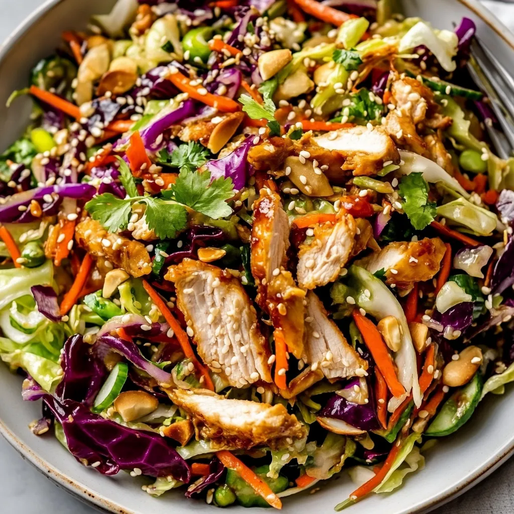 Fresh Sesame Chicken Cabbage Crunch Salad