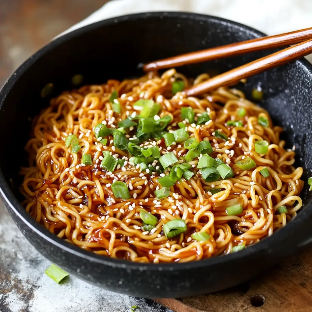Quick & Tasty Sesame Garlic Ramen Noodles