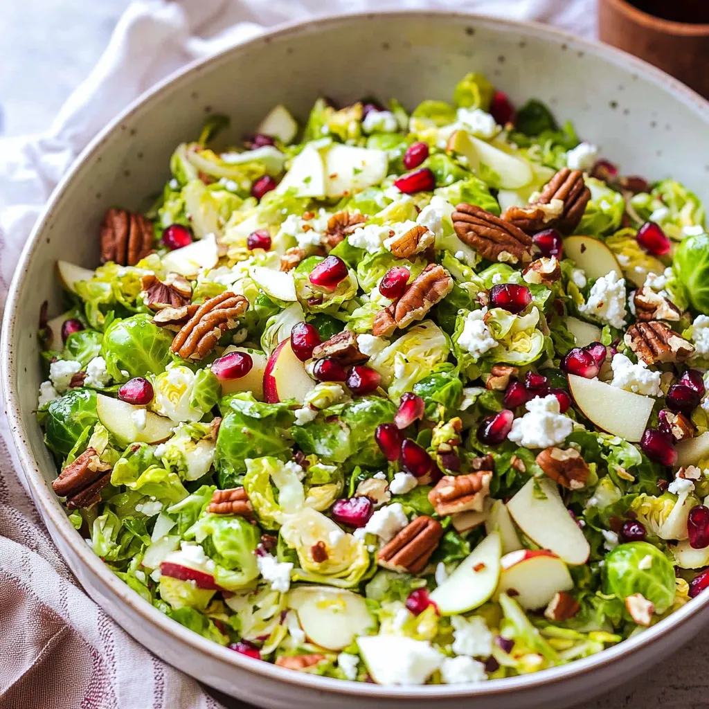 Fresh Shaved Brussels Sprouts Salad with Apple and Feta
